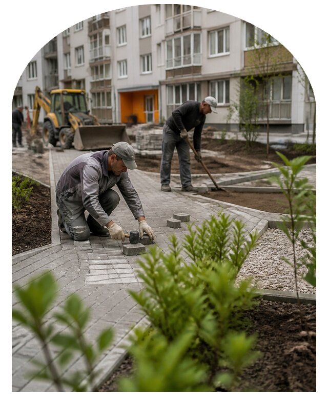 Благоустройство двора многоквартирного дома в Видном